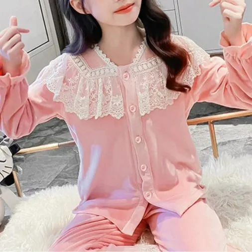 2 Pcs Girls Pajama Sets 495253 - ( 3-4 Y )