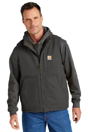 Carhartt Mens Sherpa Lined Mock Neck Full Zip Vest - Gravel Grey
