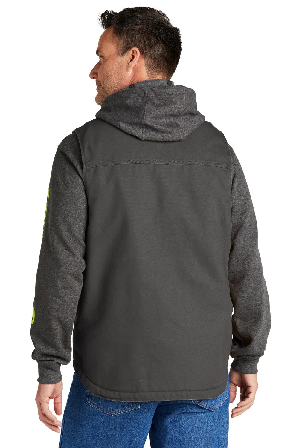 Carhartt Mens Sherpa Lined Mock Neck Full Zip Vest - Gravel Grey