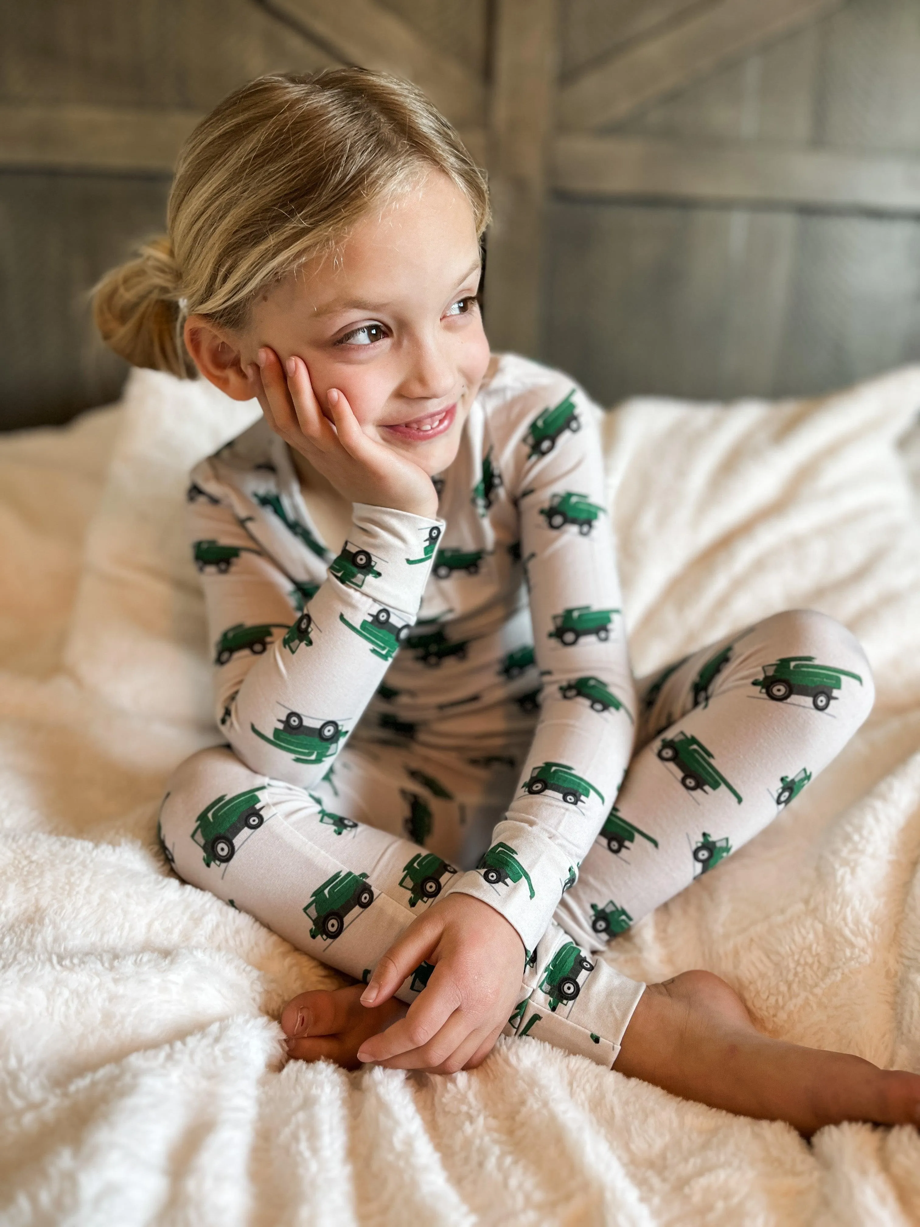 Green Combine Toddler/Youth Bamboo Pajamas