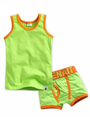 Green Solid Undershirts & Boxers Set