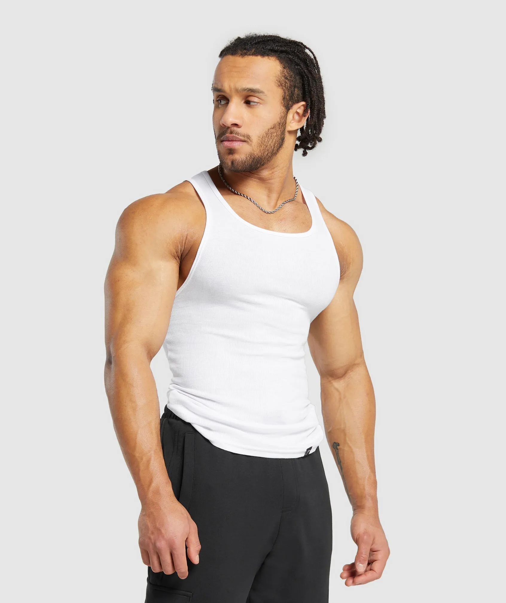 Gymshark Ribbed Tank 3 Pack - White
