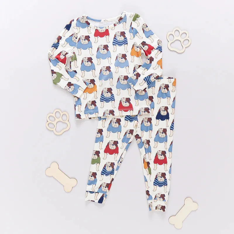 Kids Bamboo PJ Set - Bulldogs