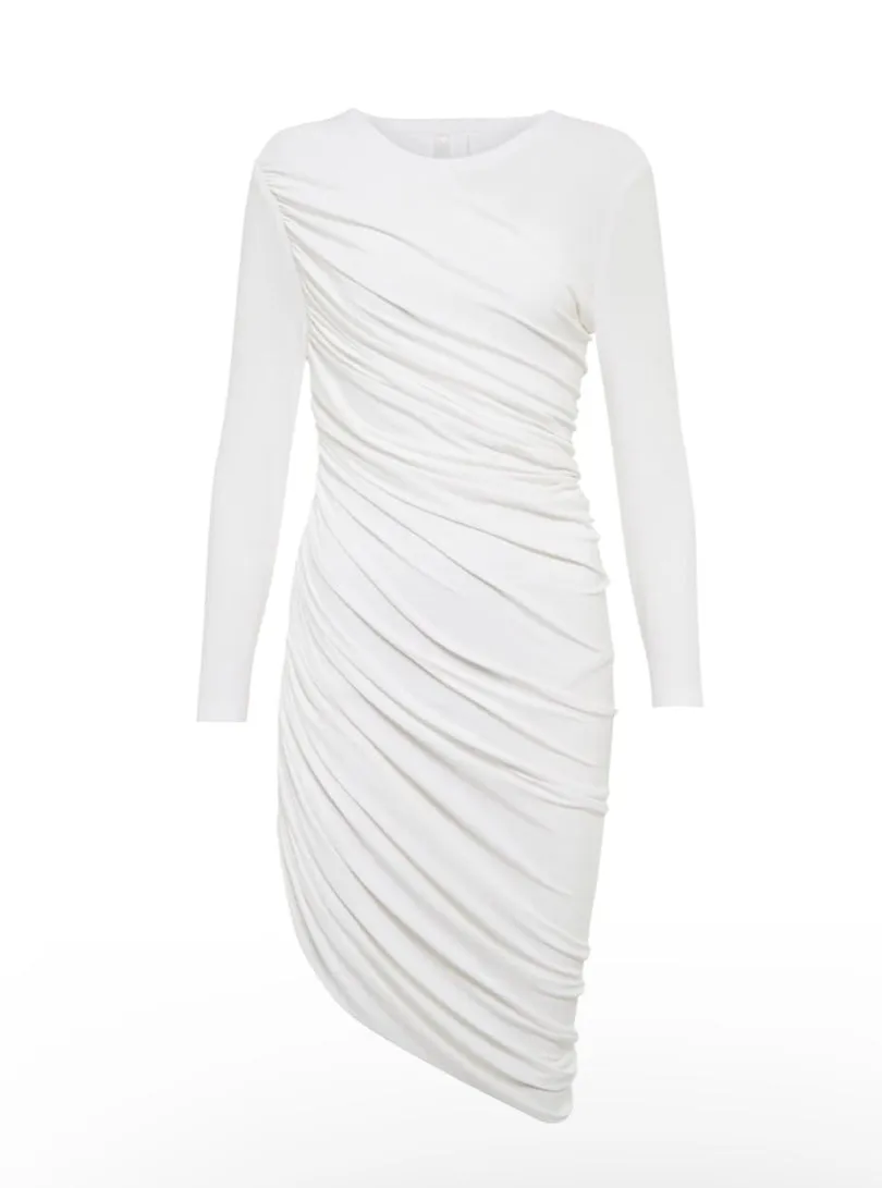 Long Sleeve Mini Diana Dress - White