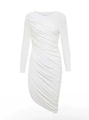 Long Sleeve Mini Diana Dress - White