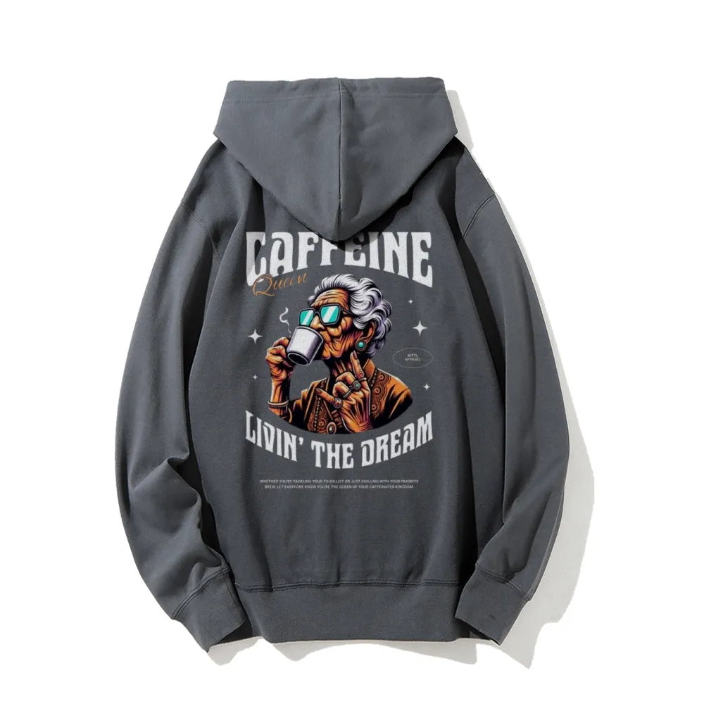 Mens Caffeine Queen Graphic Hoodies