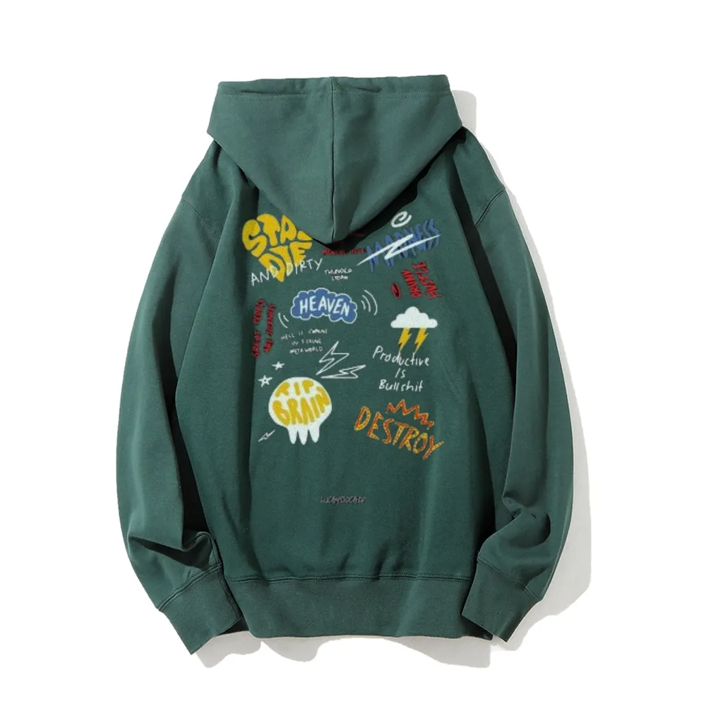 Mens Cute Cartoon Graphic Hoodies