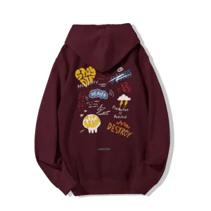 Mens Cute Cartoon Graphic Hoodies