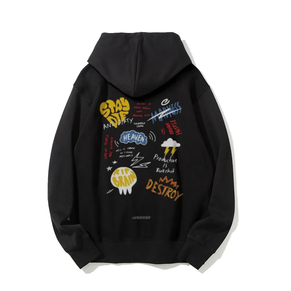 Mens Cute Cartoon Graphic Hoodies