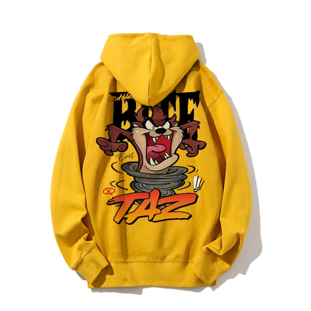 Mens Cute Cartoon Taz Graphic Hoodies