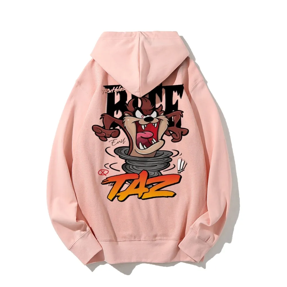Mens Cute Cartoon Taz Graphic Hoodies
