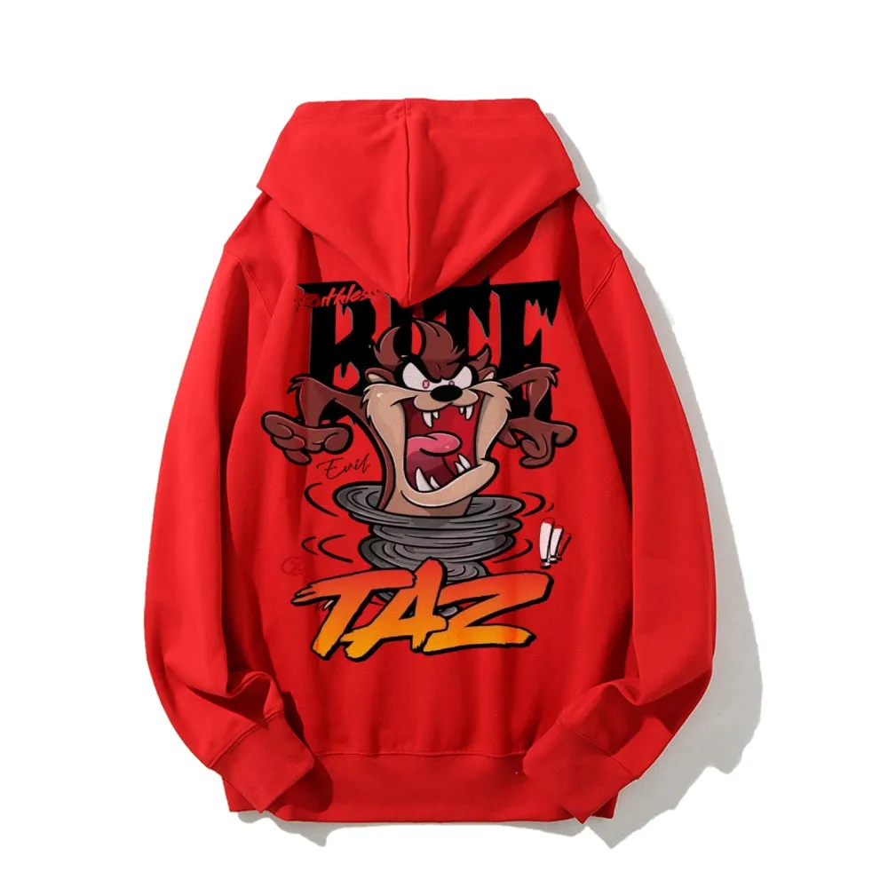 Mens Cute Cartoon Taz Graphic Hoodies