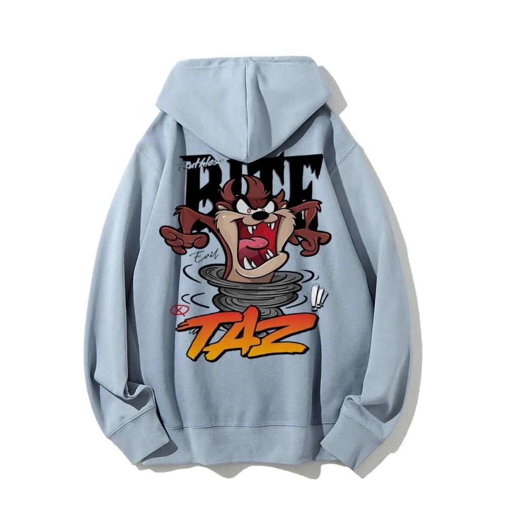 Mens Cute Cartoon Taz Graphic Hoodies