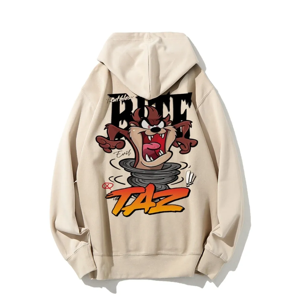 Mens Cute Cartoon Taz Graphic Hoodies