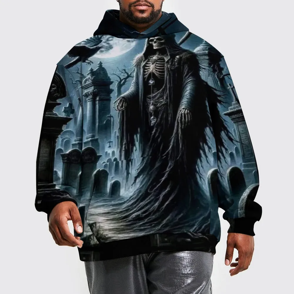 Mens Halloween Reaper Skull 3D Print Hoodies
