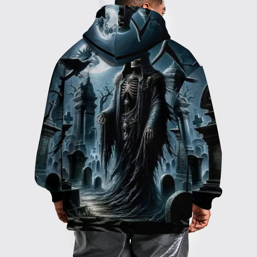 Mens Halloween Reaper Skull 3D Print Hoodies