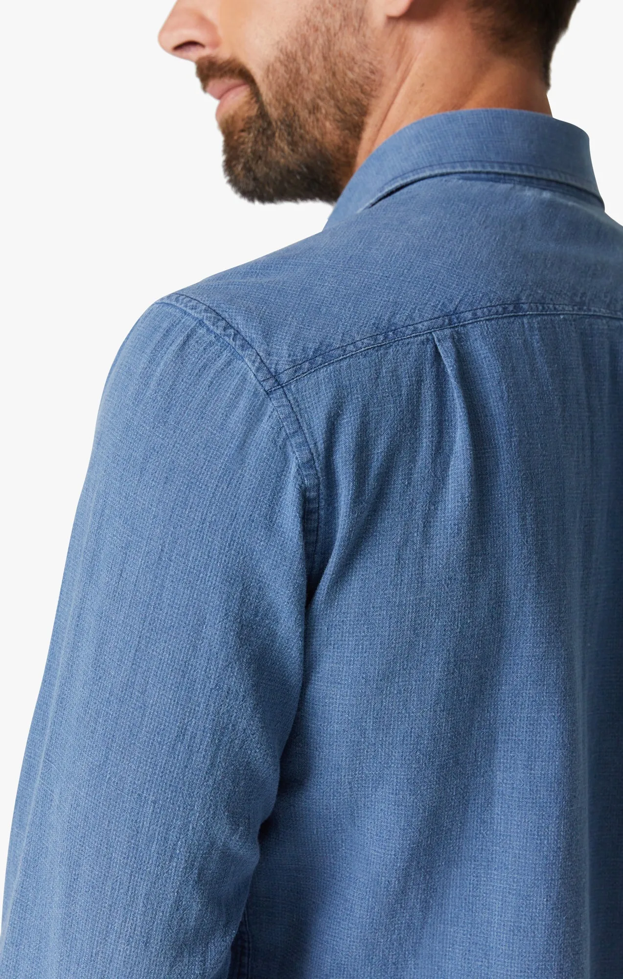 Mini Check Shirt in Indigo