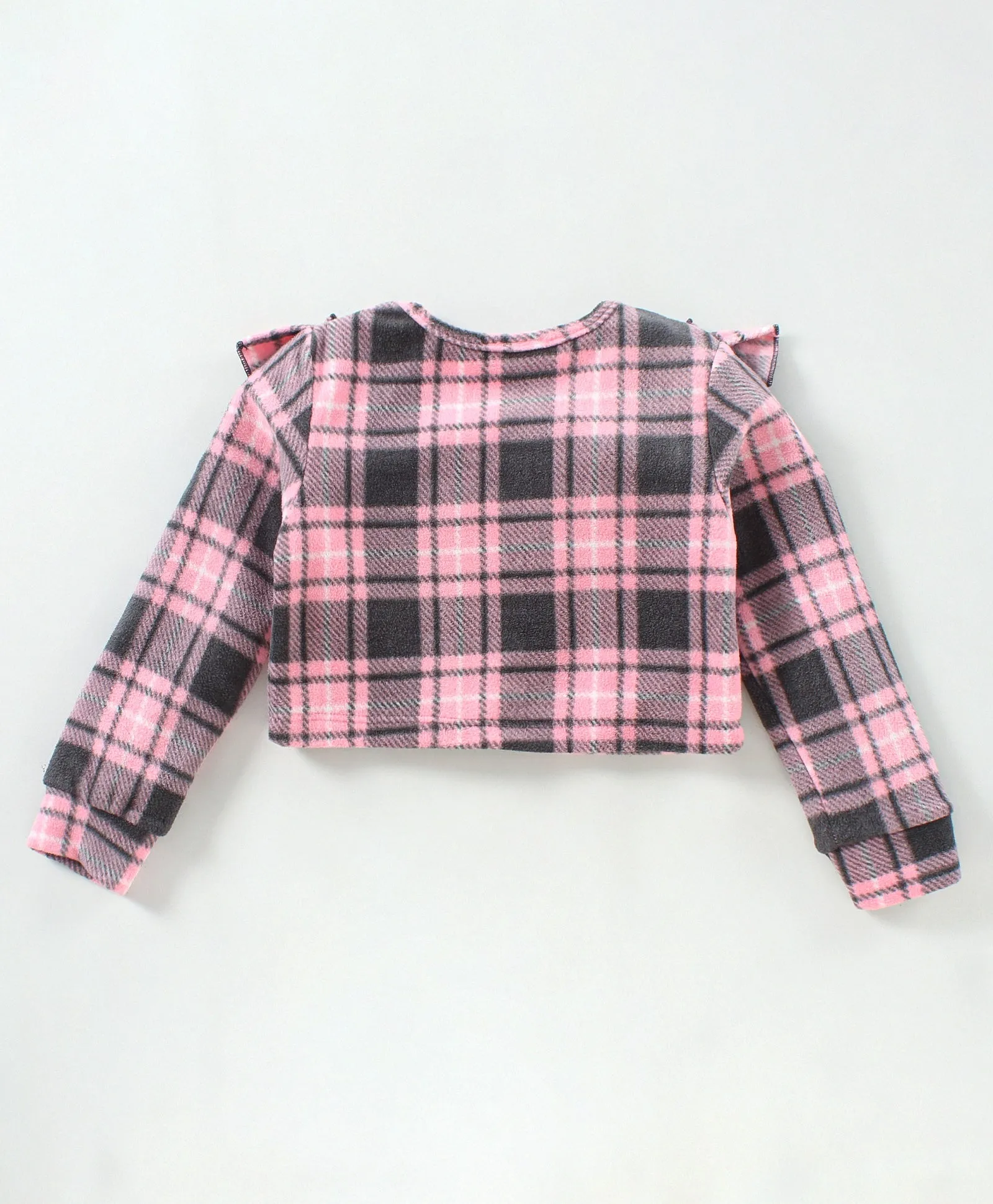 Pink with Frill Polar Fleece Top Skirt Set