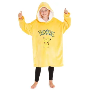 Pokemon Pikachu Oversized Blanket Hoodie for Boys Girls