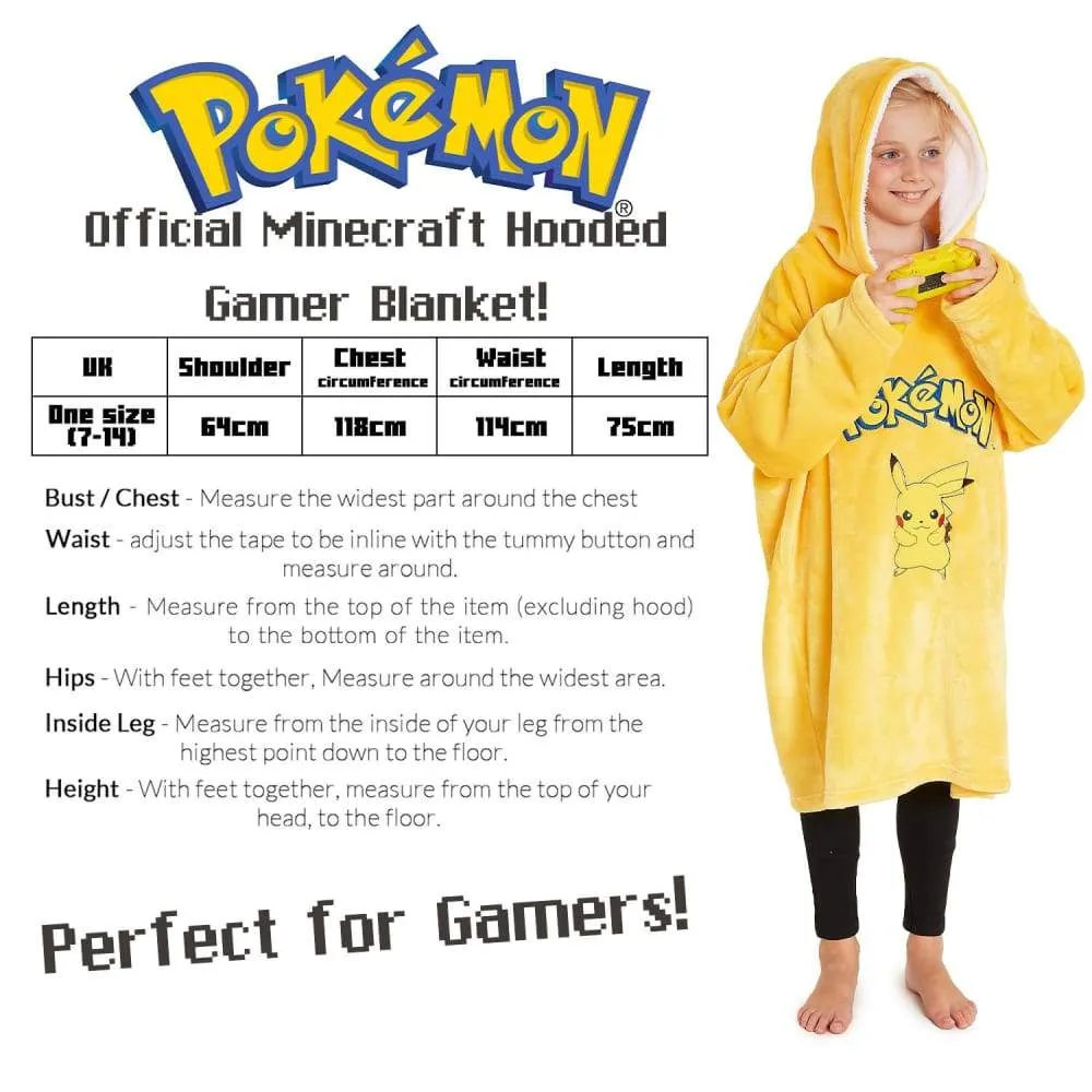 Pokemon Pikachu Oversized Blanket Hoodie for Boys Girls