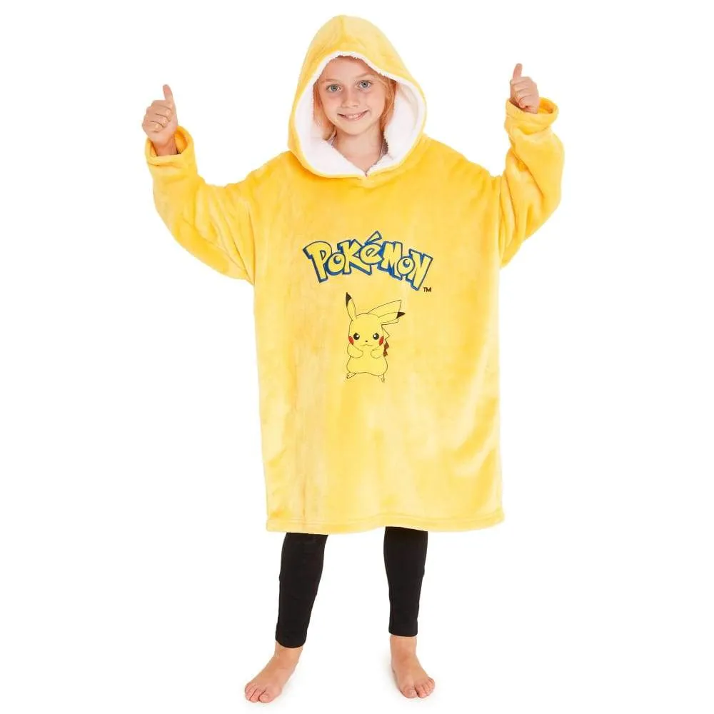Pokemon Pikachu Oversized Blanket Hoodie for Boys Girls