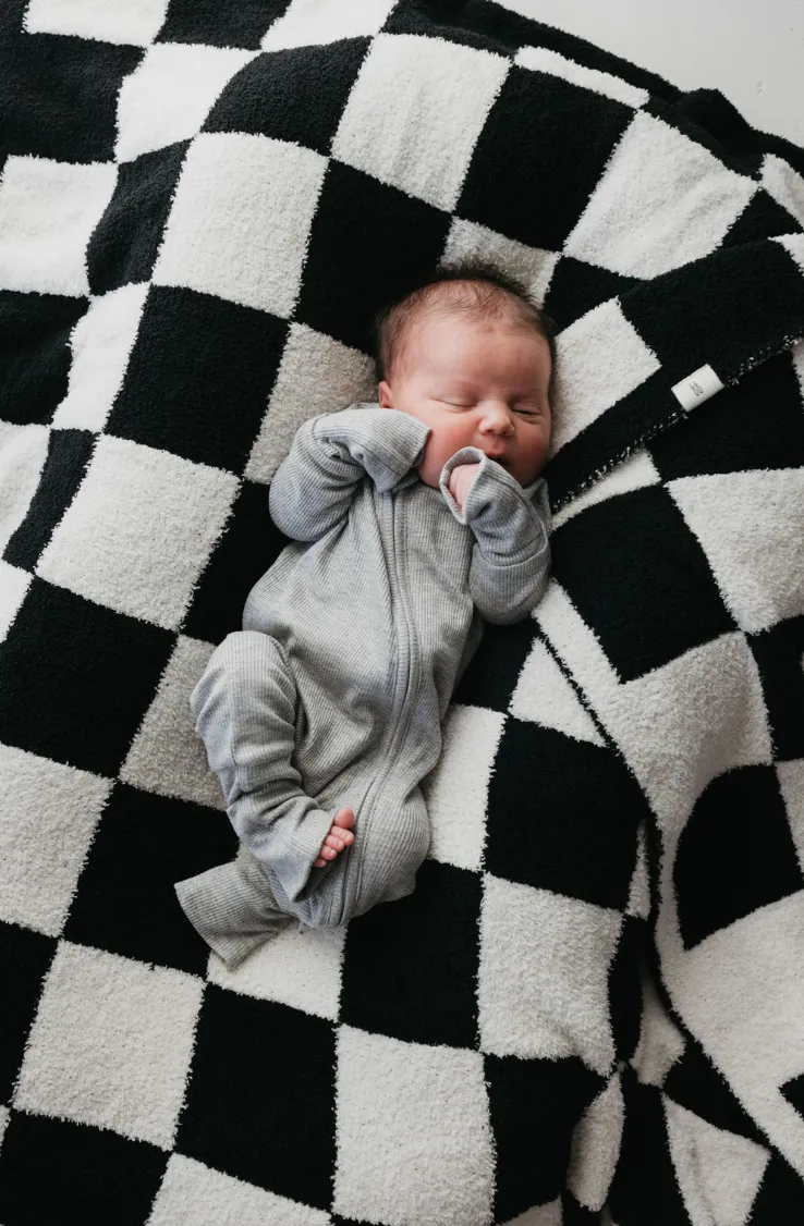 Ribbed Grey | Bamboo Zip Pajamas