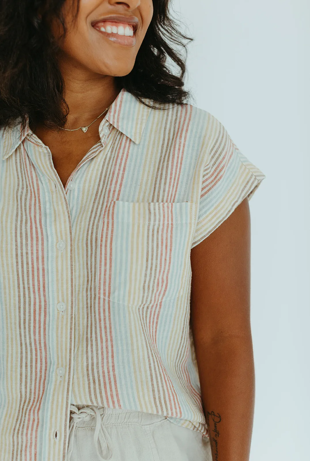 Sky Linen Top