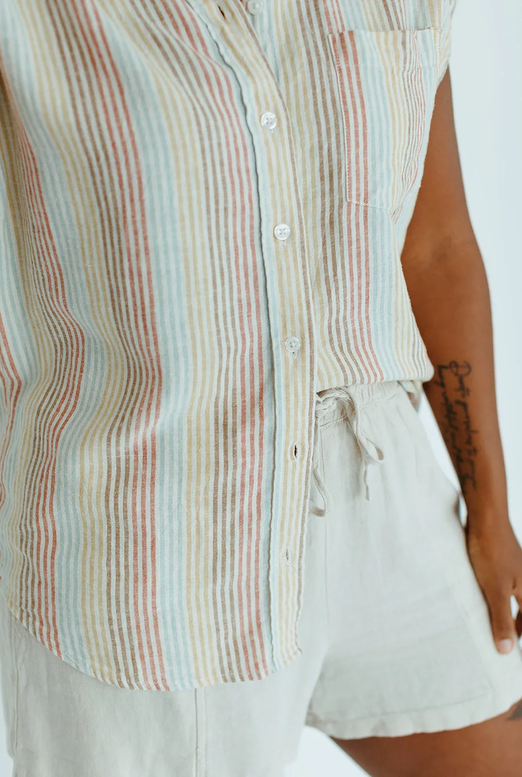 Sky Linen Top
