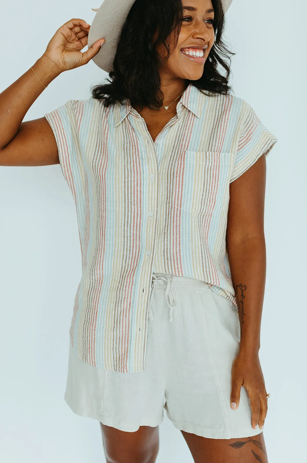 Sky Linen Top