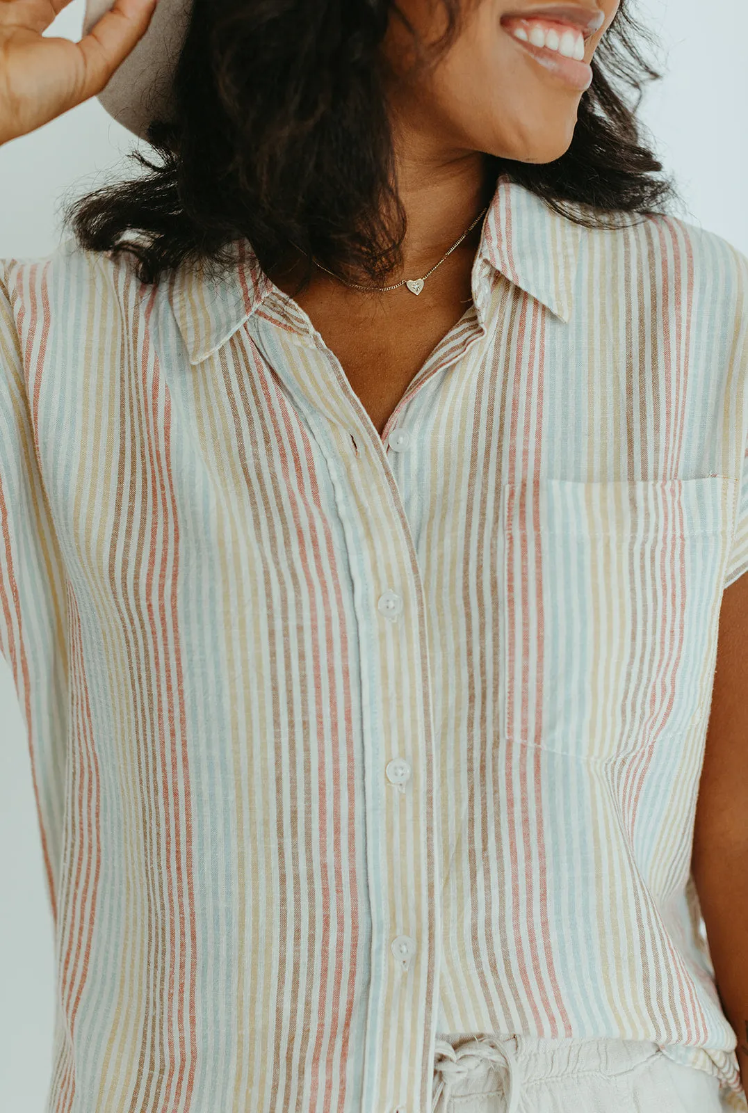 Sky Linen Top