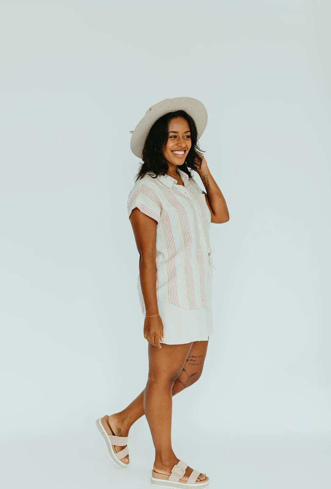 Sky Linen Top