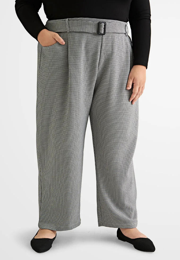 Syren Houndstooth Belted Work Pants