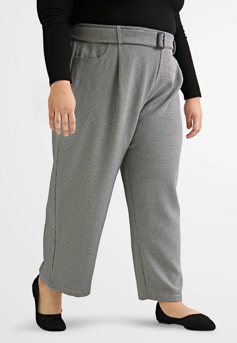 Syren Houndstooth Belted Work Pants