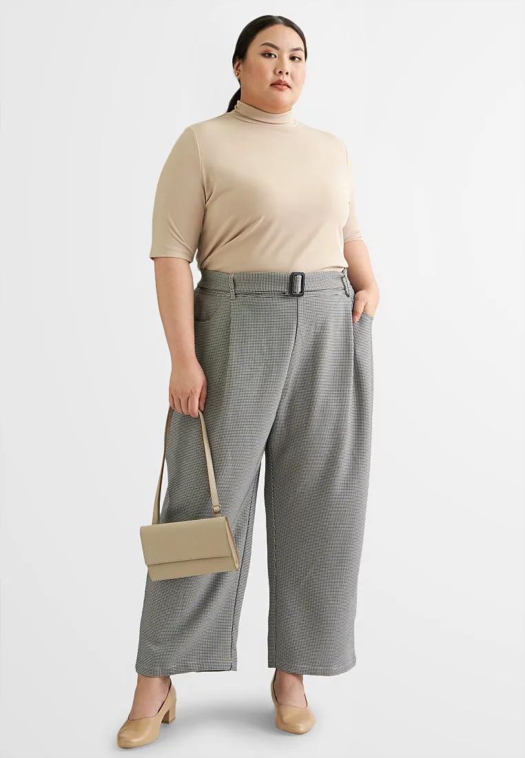 Syren Houndstooth Belted Work Pants