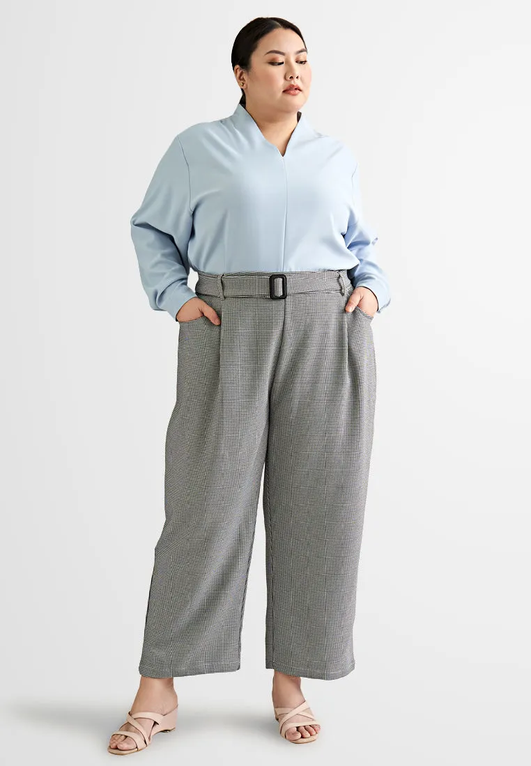 Syren Houndstooth Belted Work Pants