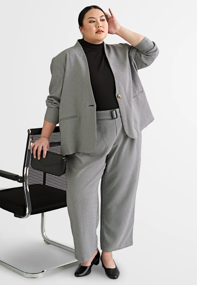 Syren Houndstooth Belted Work Pants