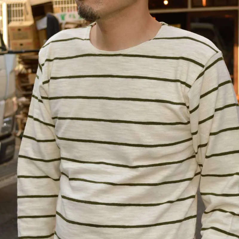WARE HOUSE "4088" L/S Border T-shirt