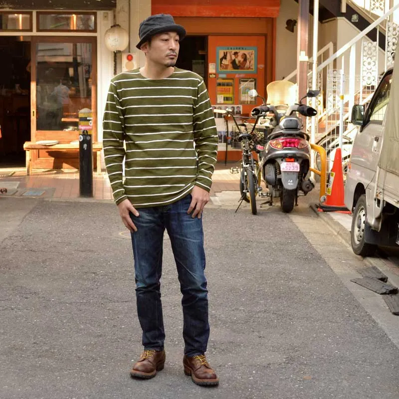 WARE HOUSE "4088" L/S Border T-shirt