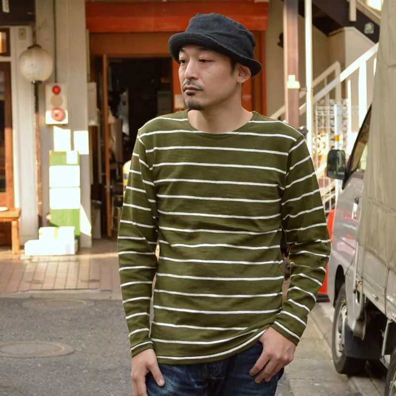 WARE HOUSE "4088" L/S Border T-shirt