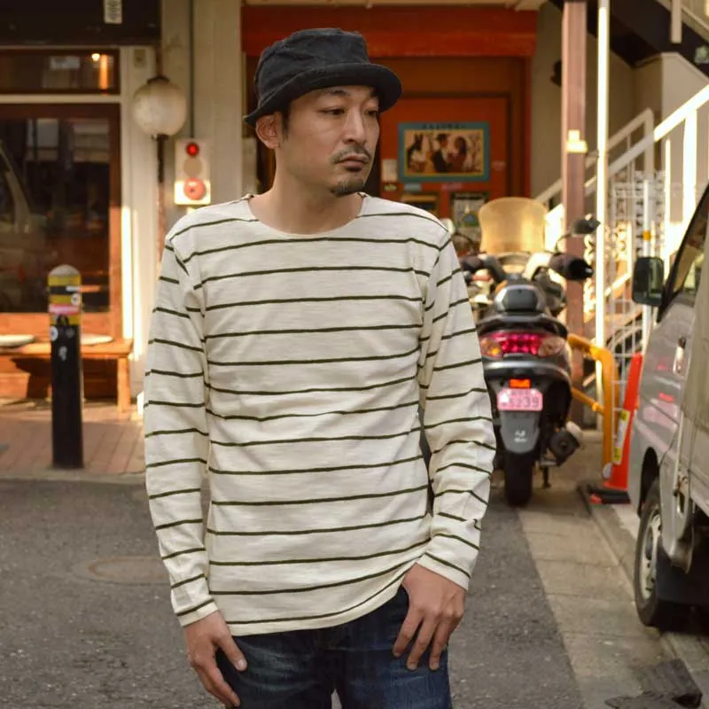 WARE HOUSE "4088" L/S Border T-shirt