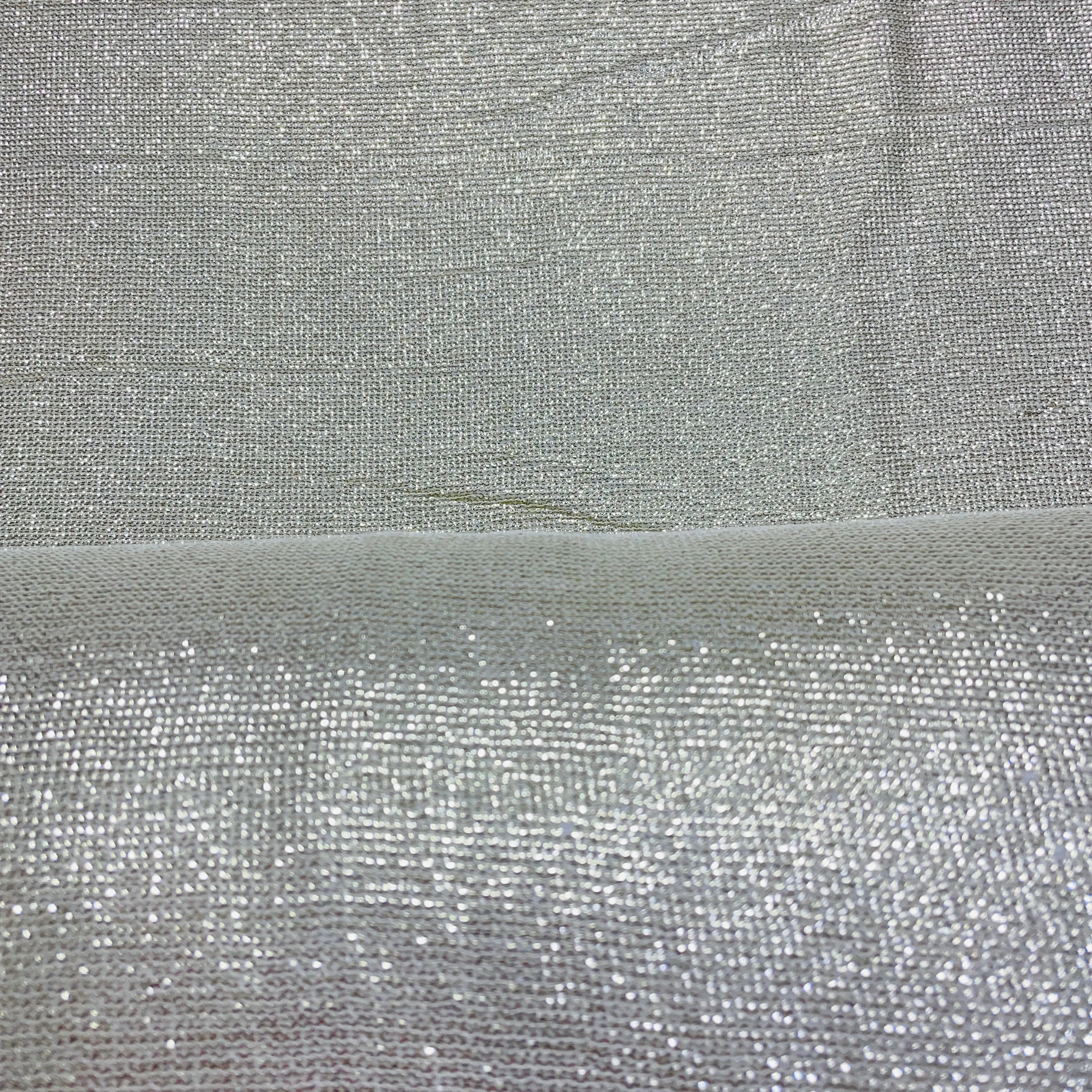 White Sequins Embroidery Georgette Fabric